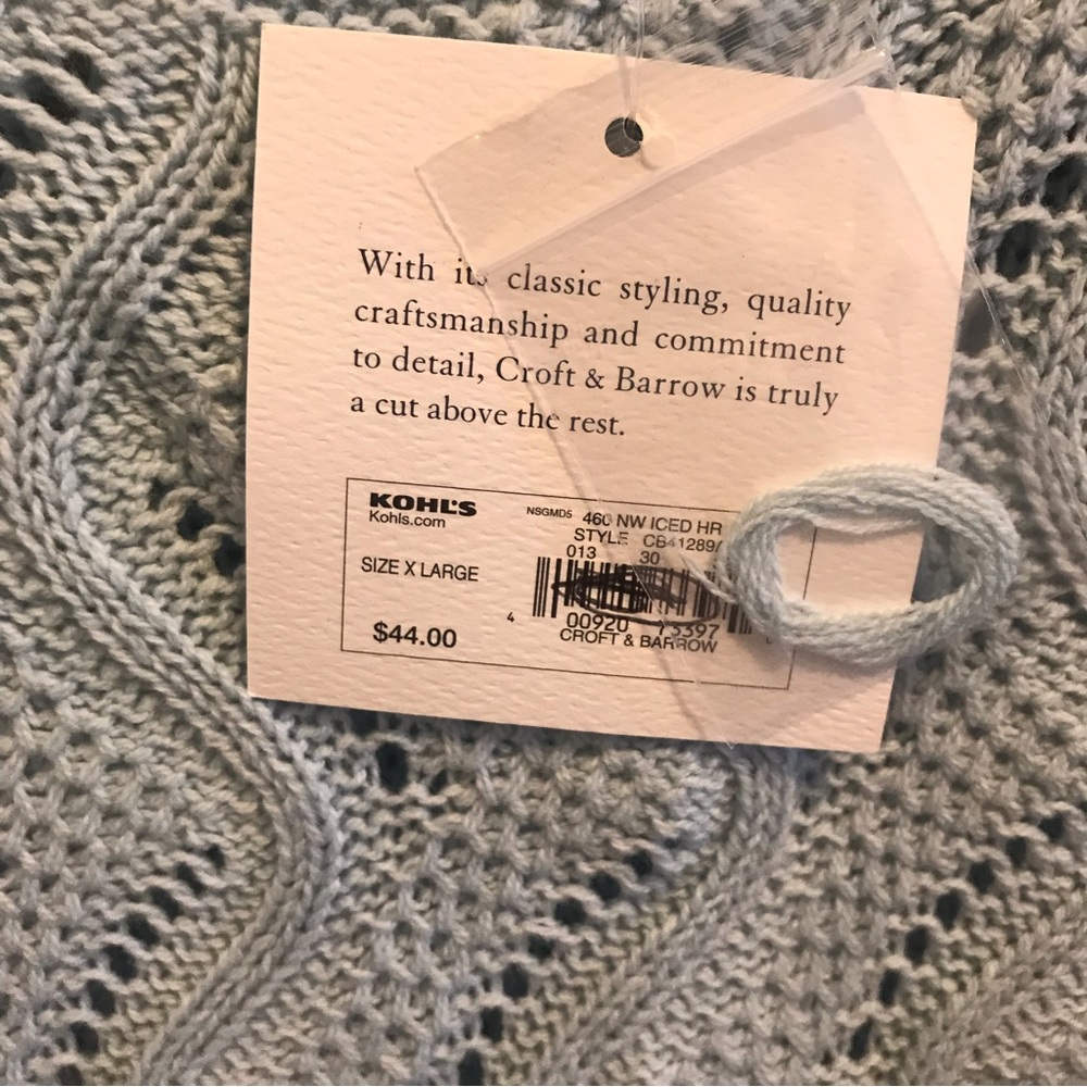 Croft & Barrow Light Blue Women’s Sweater Size XL Brand New With Tags - Picture 4 of 6